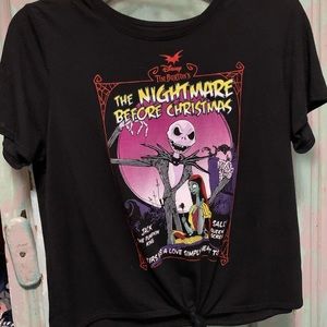 Nightmare before Christmas cropped T-shirt